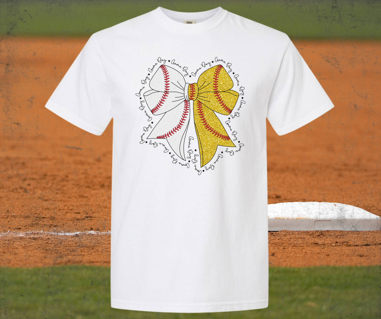 Baseball-Softball split bow DTF Transfer