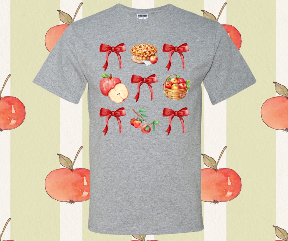 Red Bow Apple Collage Graphic Tee
