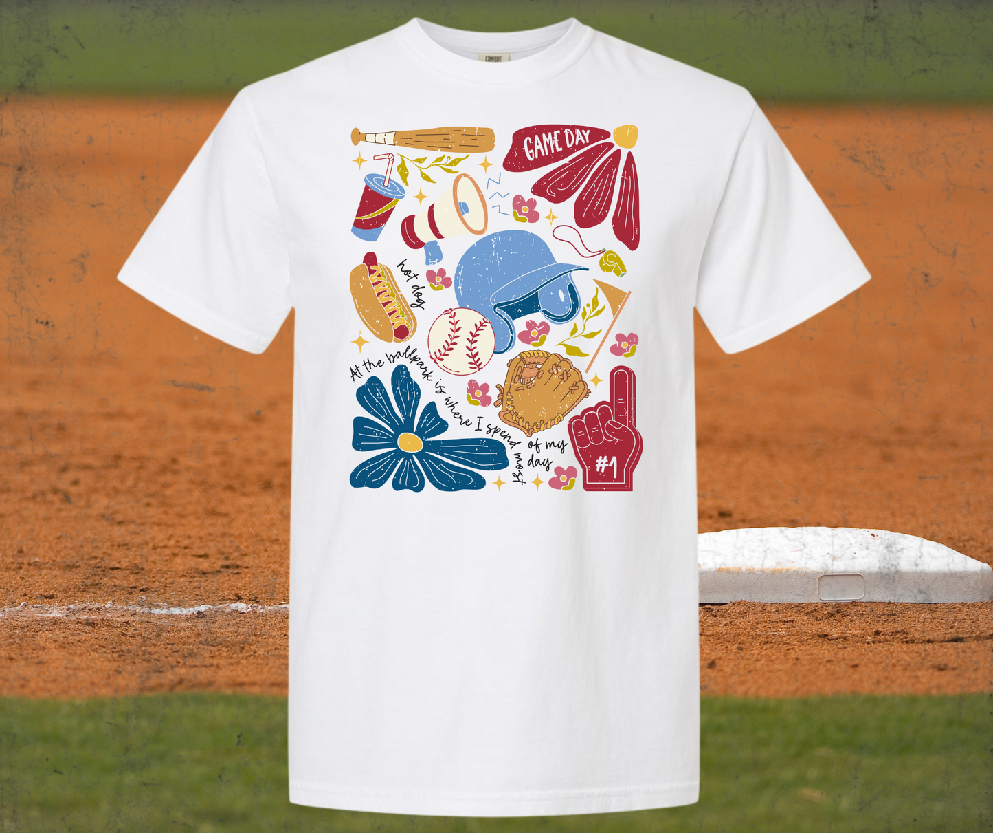 Retro baseball collage dtf transfer