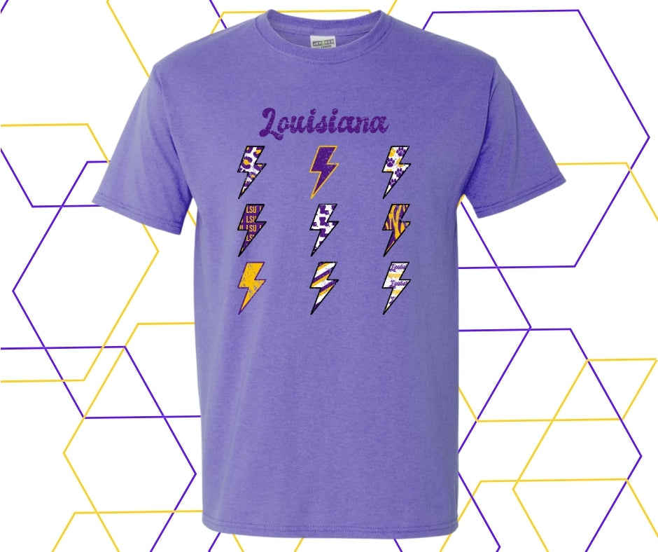 Louisiana Lightning Bolt Retro Graphic Tee