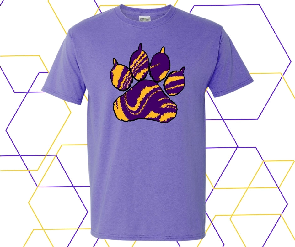 Purple/Gold Tiger Paw Graphic Tee