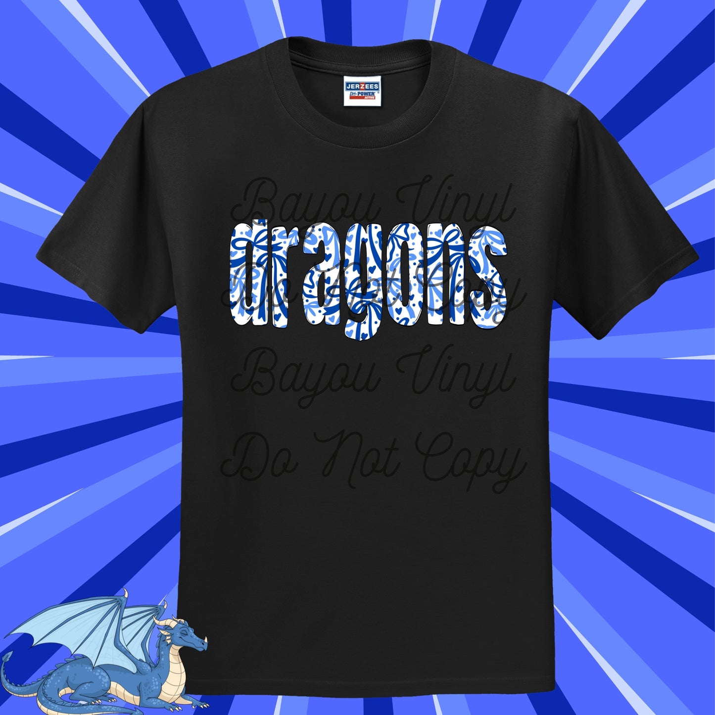 Dragon Coquette Bow Mascot Name Tee