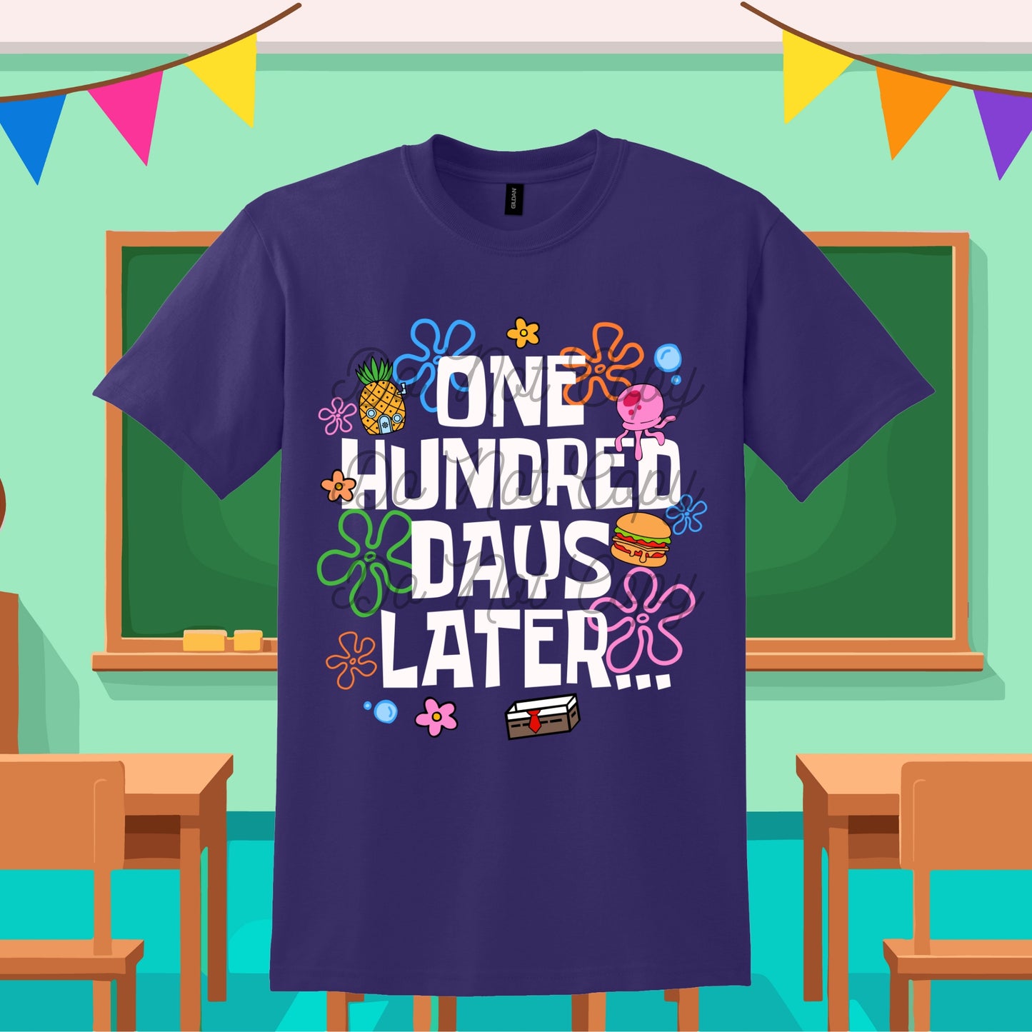 100 days later Spongy Inspired Tee