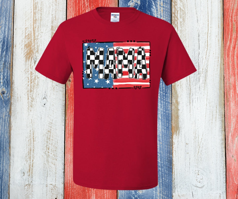 Checkered Mama Flag Graphic Tee