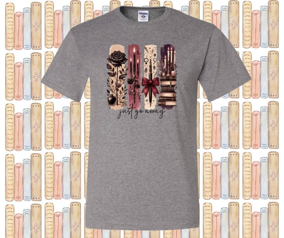 Just Go Away Book Brushstroke Graphic Tee