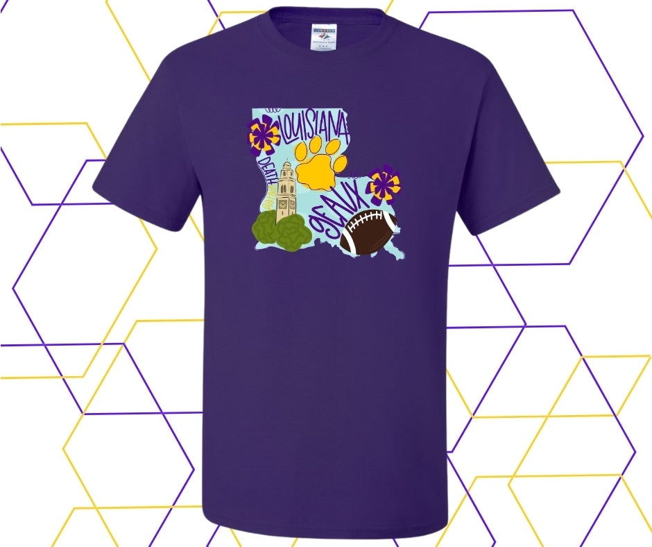 LA Geaux Football Boot Graphic Tee