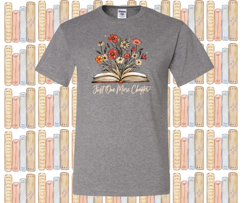 Just One More Chapter Floral Book (Cream Text) Graphic Tee