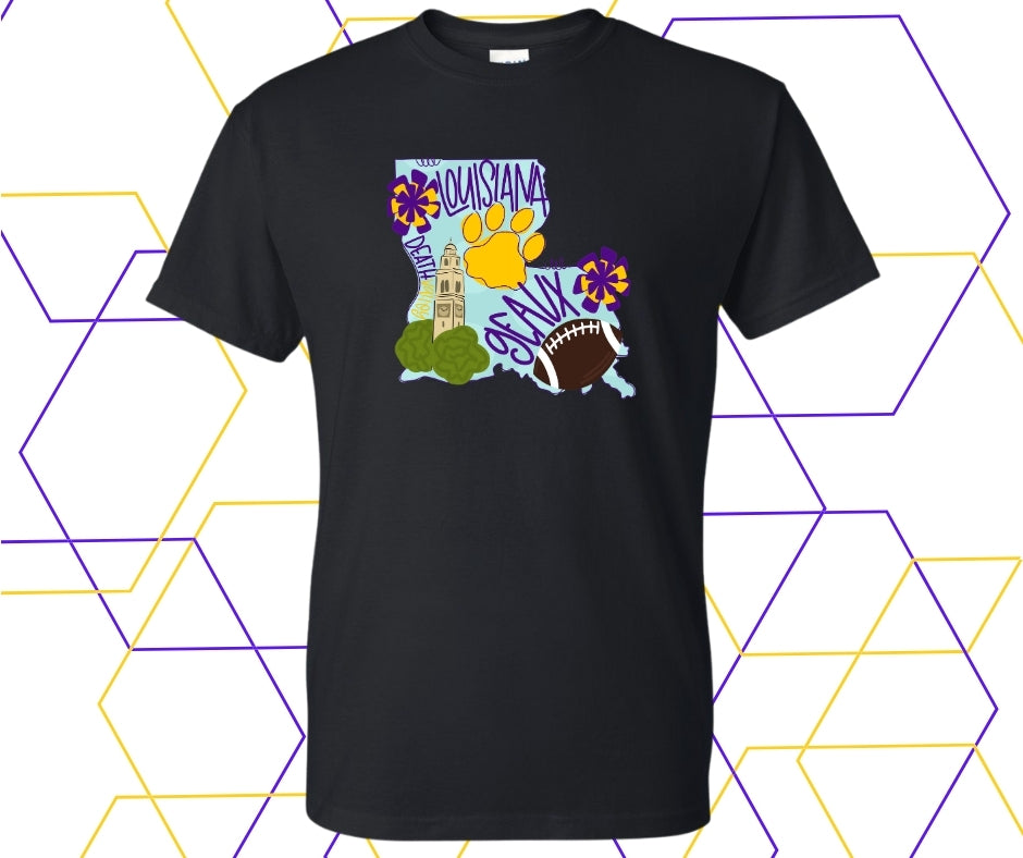 LA Geaux Football Boot Graphic Tee