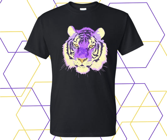 Vintage Purple Tiger Head Graphic Tee