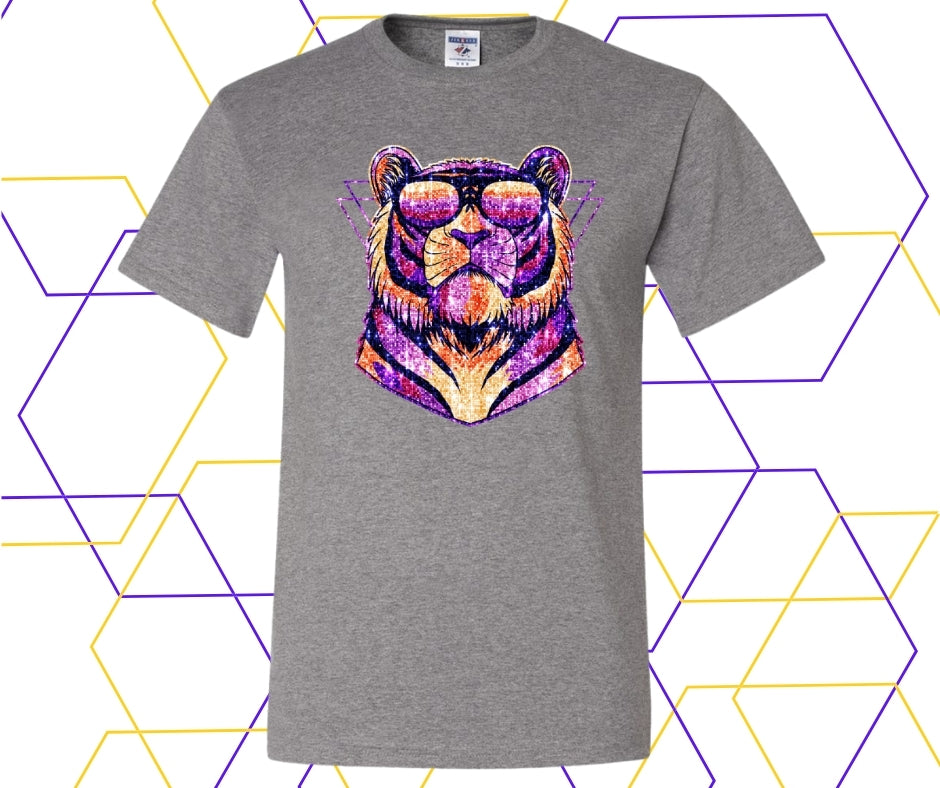 Retro Tiger Faux Rhinestone Graphic Tee