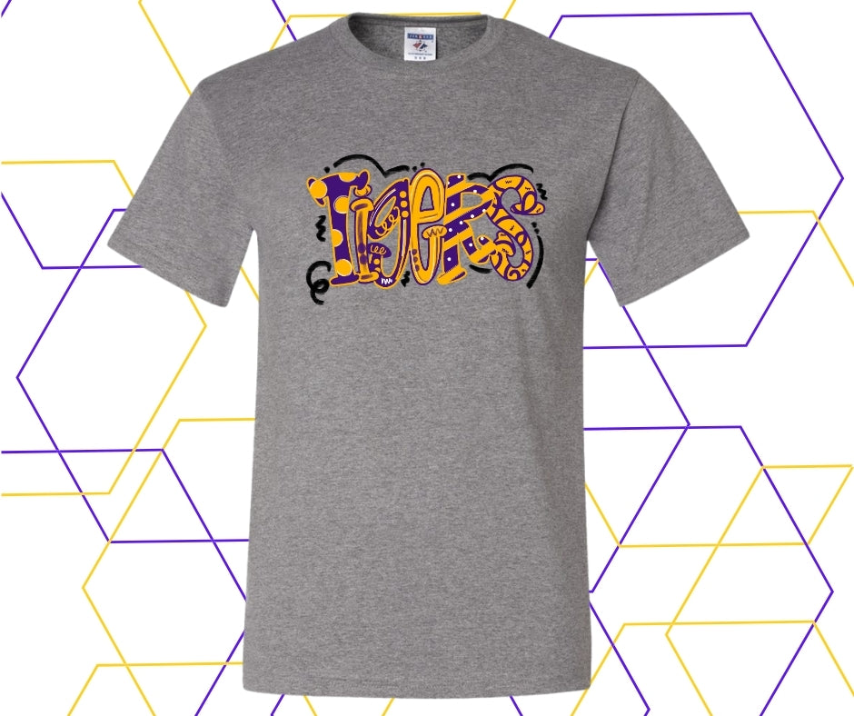 Tigers Doodle Dot Graphic Tee