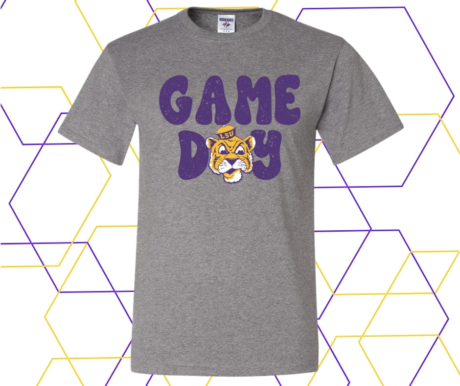Game Day Tiger Mascot Throwback Graphic Tee