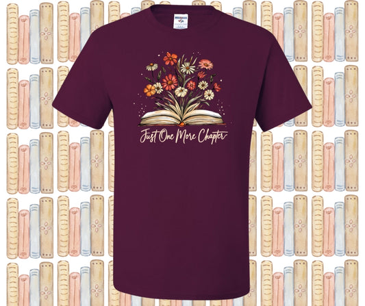 Just One More Chapter Floral Book (Cream Text) Graphic Tee