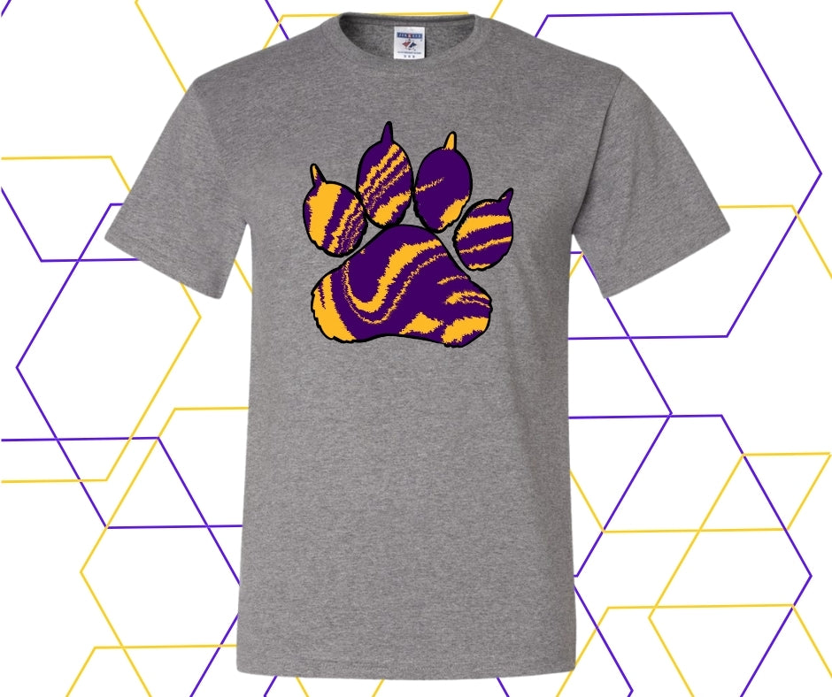 Purple/Gold Tiger Paw Graphic Tee