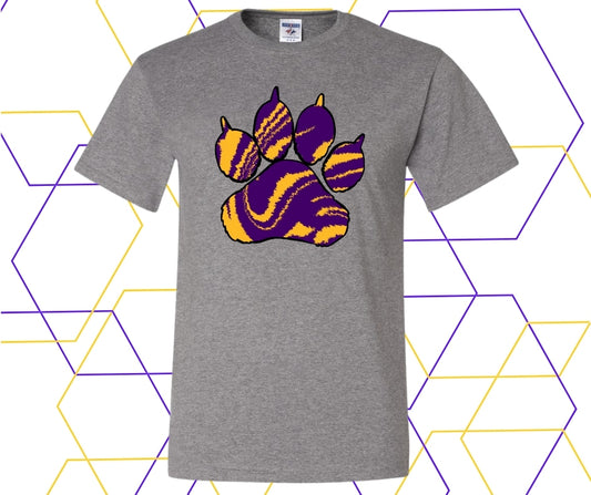 Purple/Gold Tiger Paw Graphic Tee