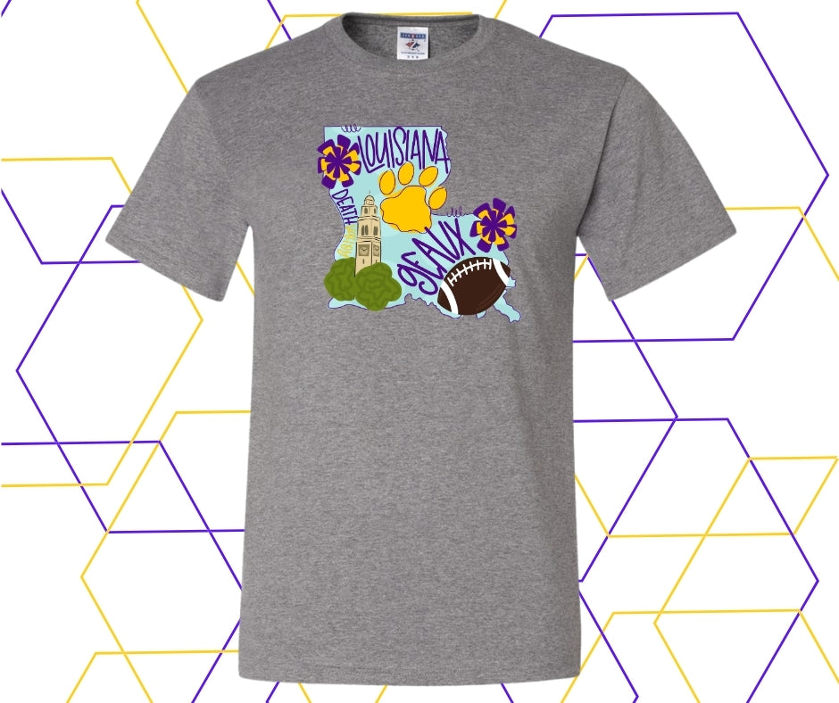 LA Geaux Football Boot Graphic Tee