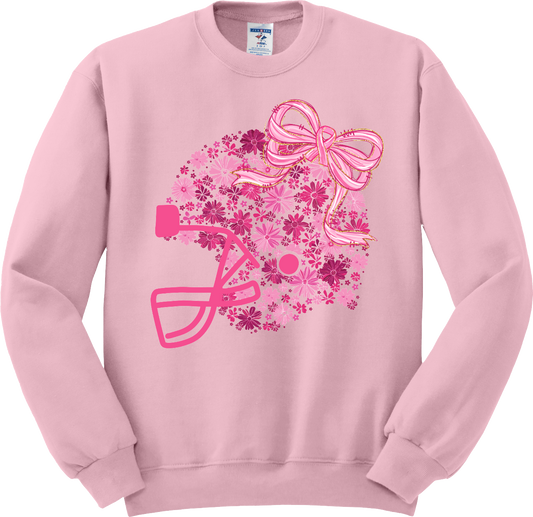 Floral Football Helmet Pink