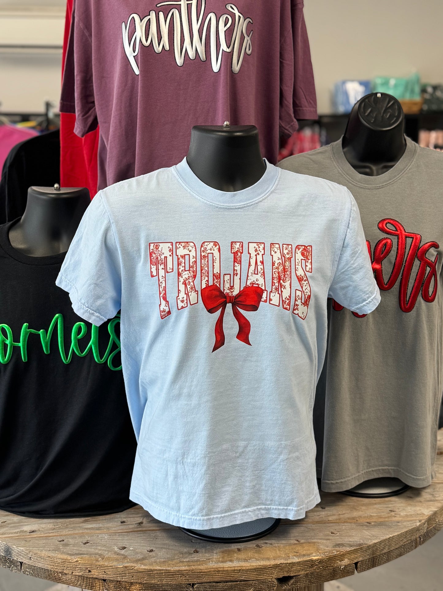 Blue and Red Trojans Coquette Bow