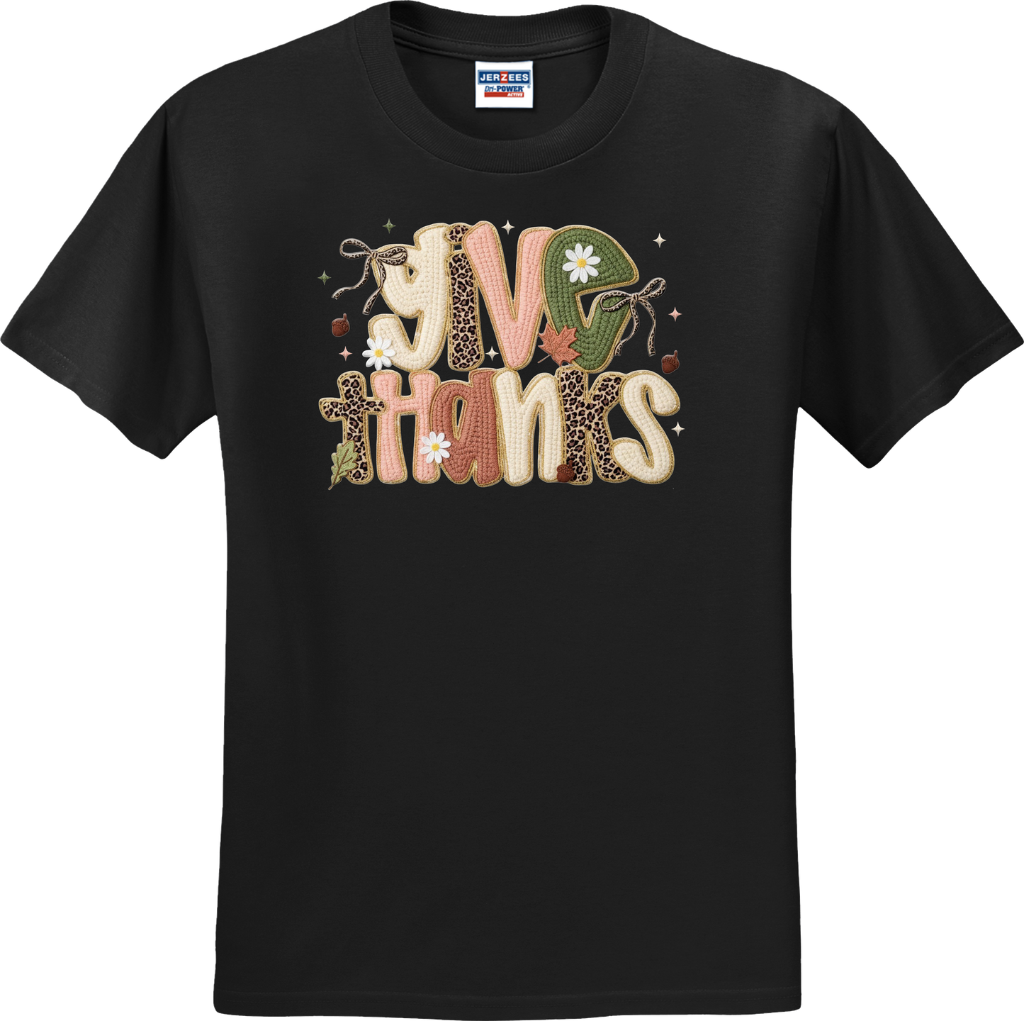 Give Thanks Faux Yarn Coquette Short Sleeve