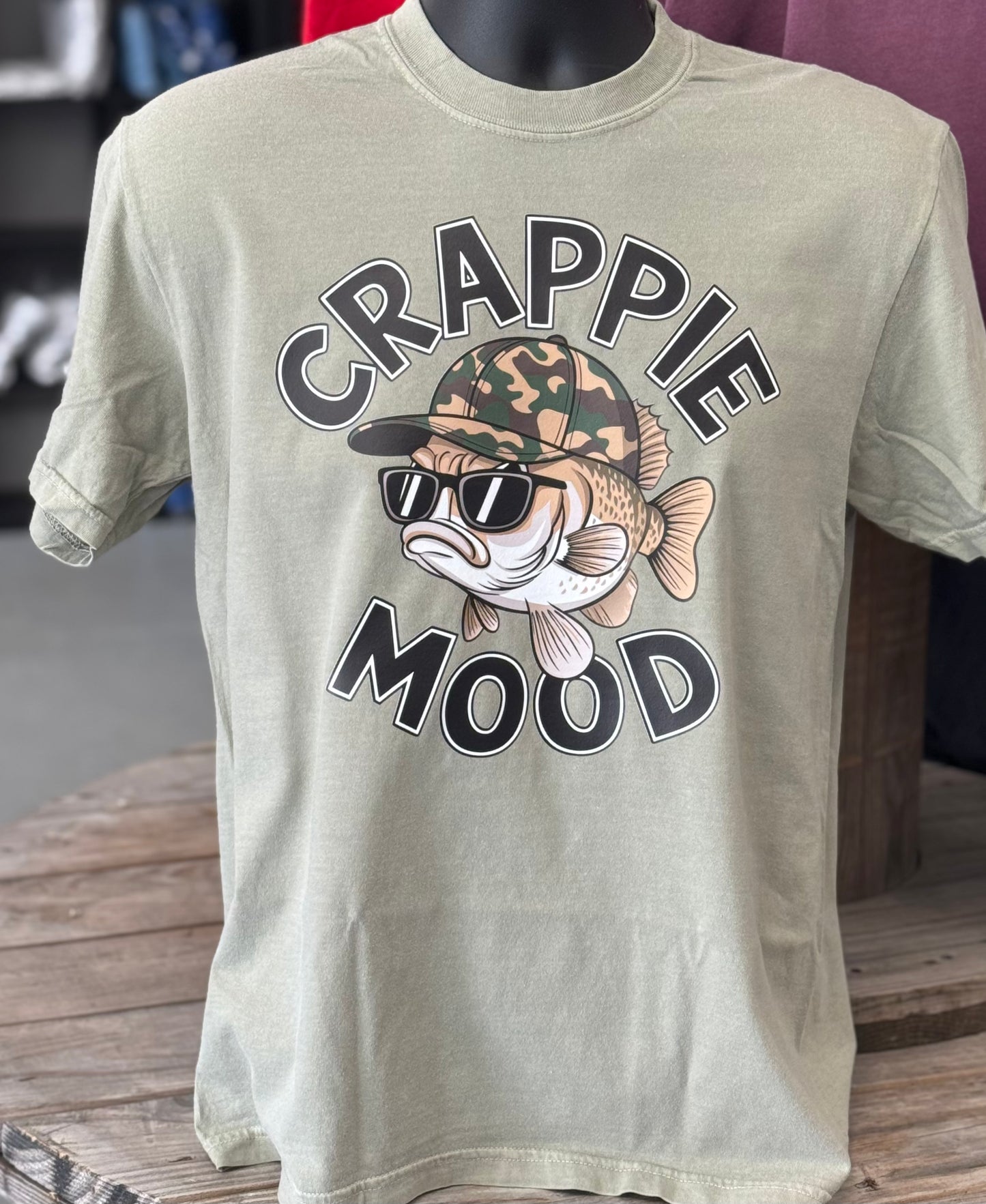 Crappie mood fishing graphic tee