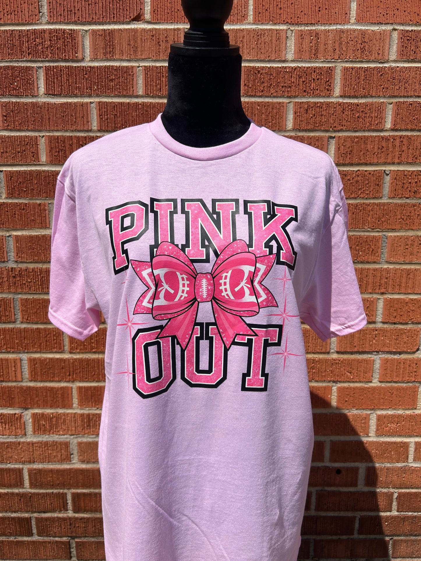 Pink Out Football Coquette Graphic Tee