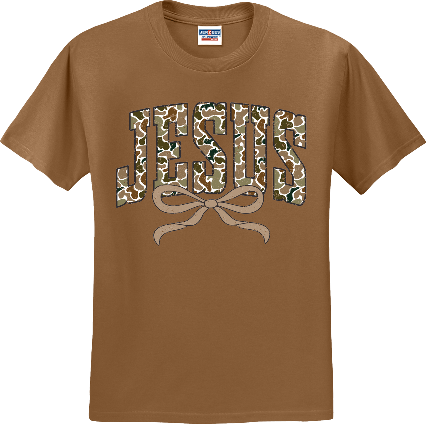 Jesus Distressed Camo Coquette