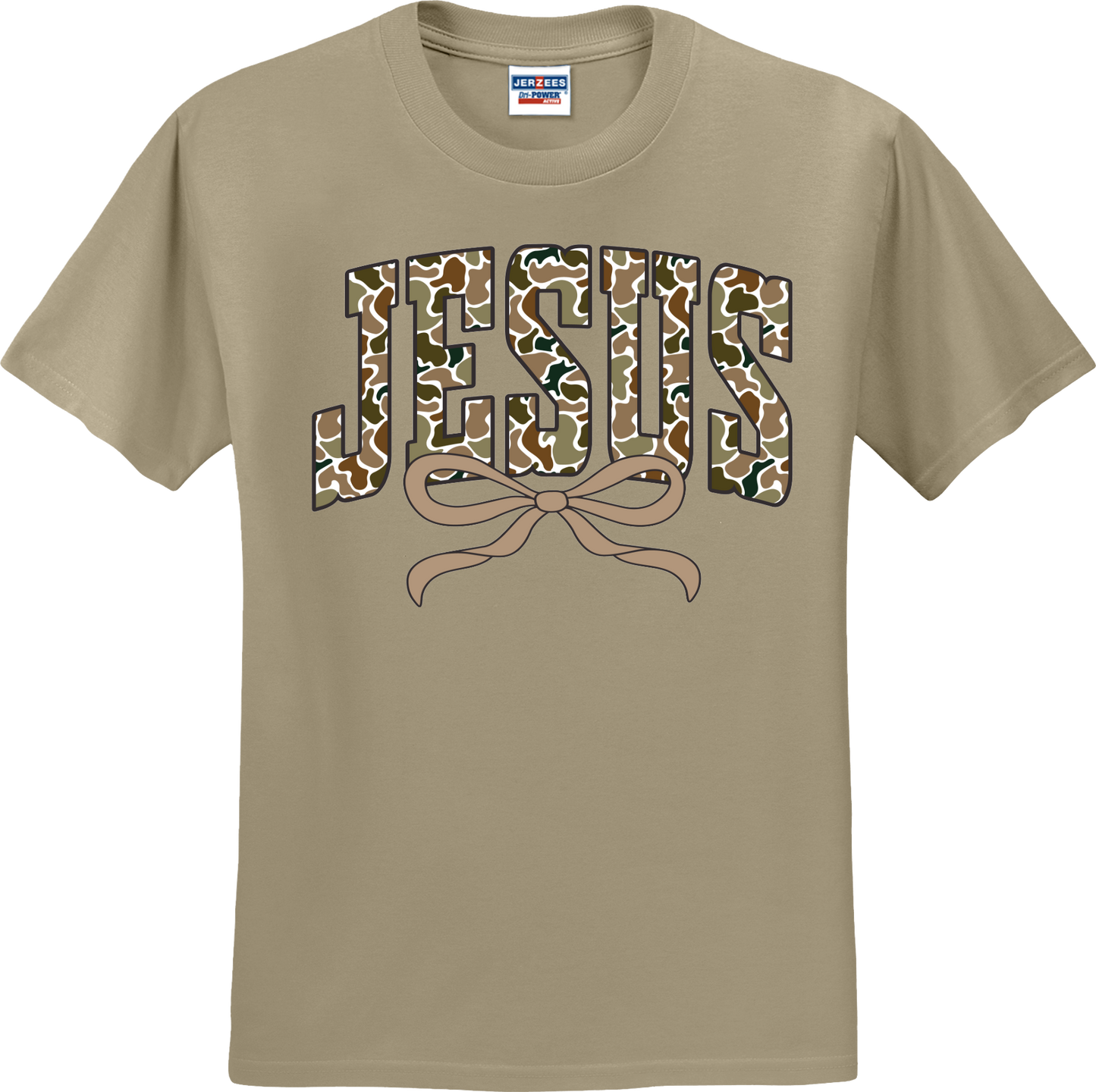 Jesus Distressed Camo Coquette