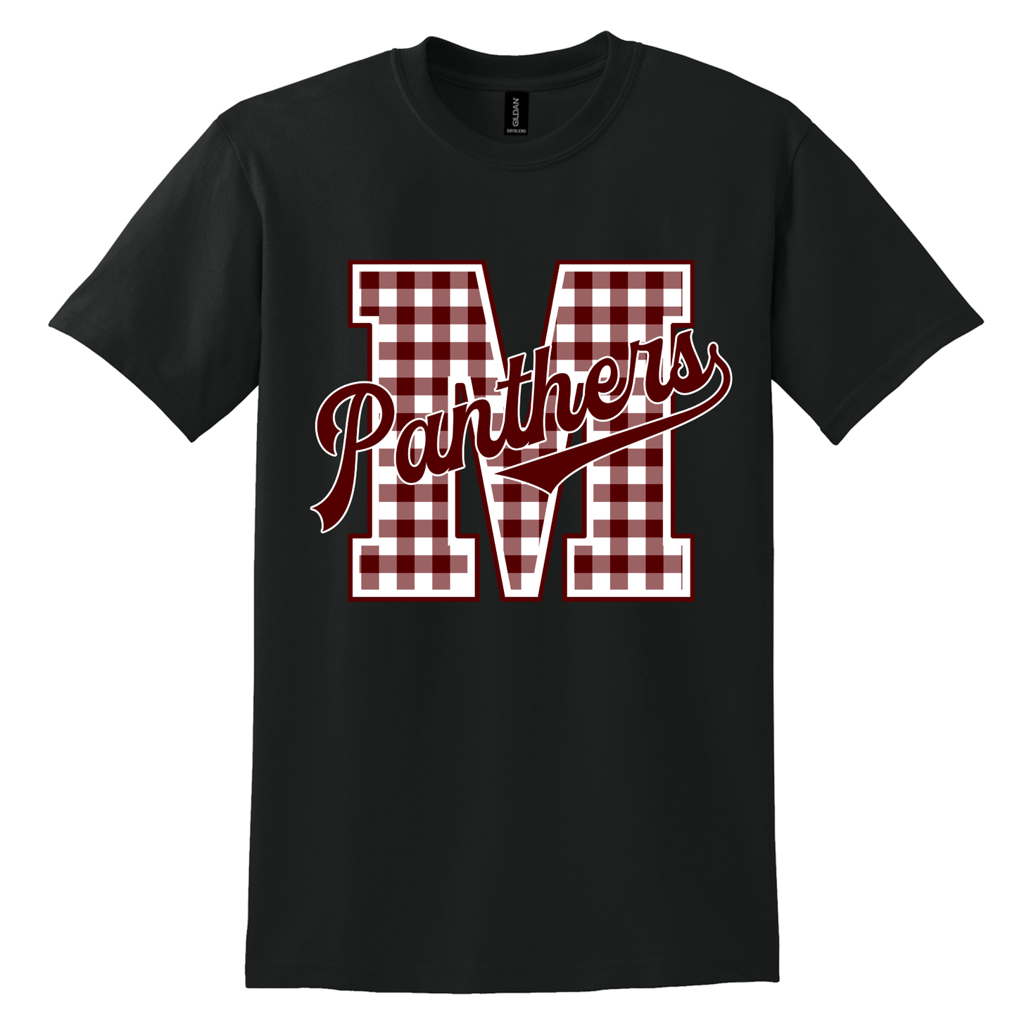 Panthers Gingham Game Day Tee