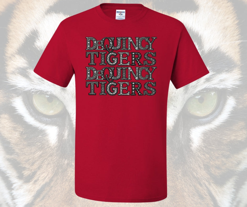 DeQuincy Tigers faux Rhinestone Graphic Tee