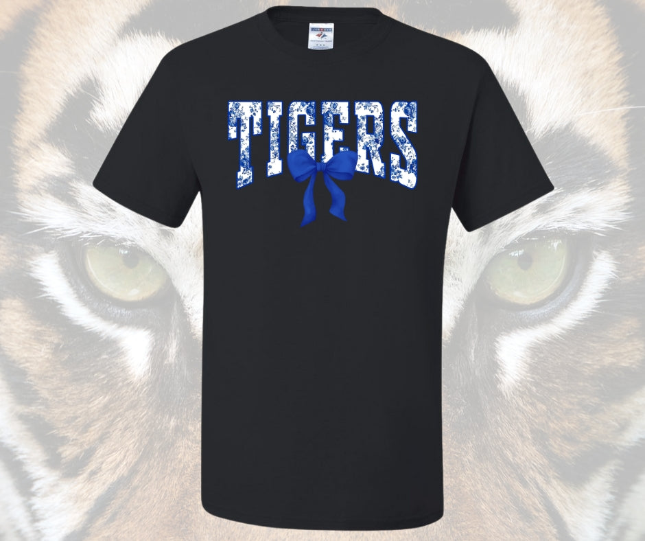 Blue Design Tigers Coquette- Black Tee