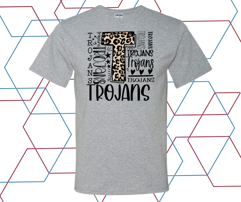 Trojans Leopard Collage Graphic Tee
