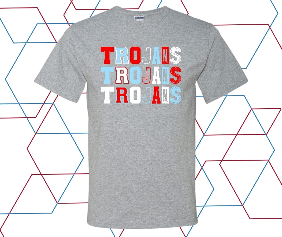 Trojans Block Lettering Graphic Tee
