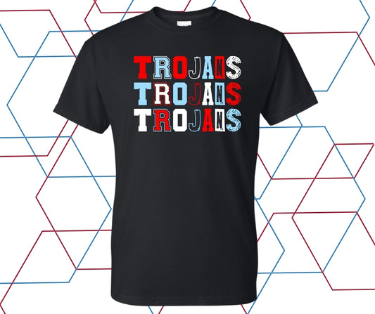 Trojans Block Lettering Graphic Tee
