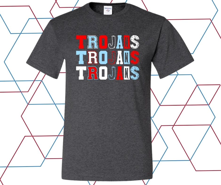 Trojans Block Lettering Graphic Tee