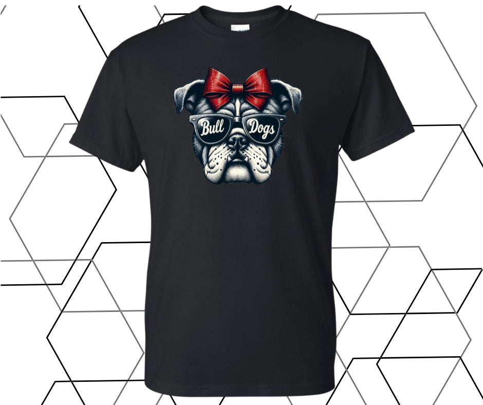 Girly Bulldogs Mascot Graphic Tee