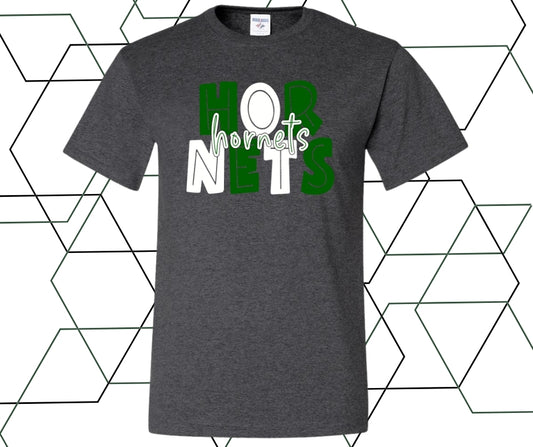 Hornets Green/White Block Graphic Tee