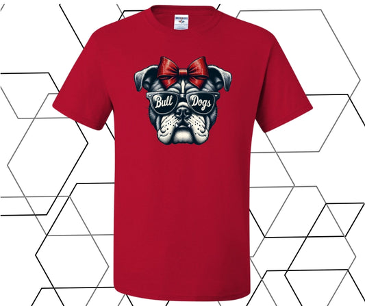 Girly Bulldogs Mascot Graphic Tee