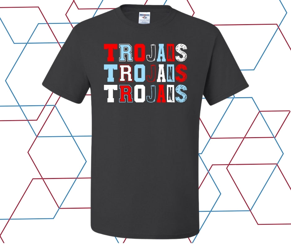 Trojans Block Lettering Graphic Tee