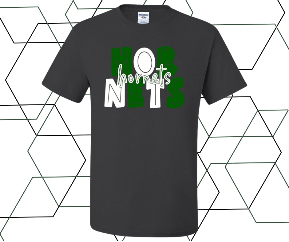 Hornets Green/White Block Graphic Tee