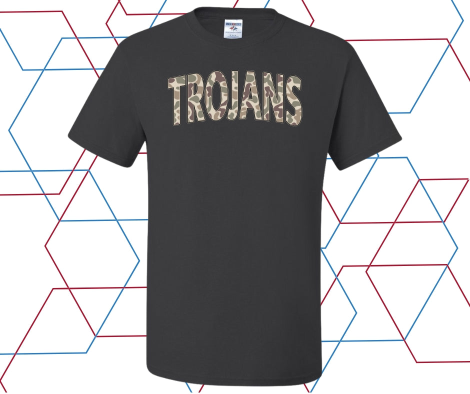 Trojans Camo Curve Graphic Tee