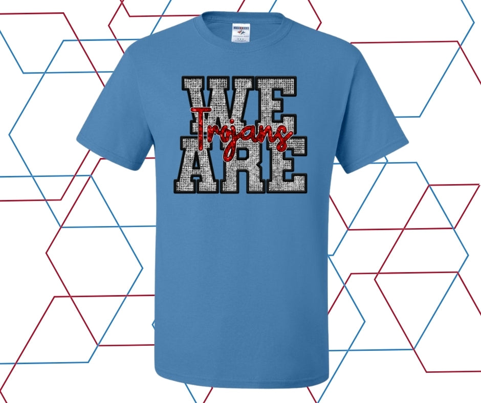We Are Trojans Faux Rhinestone Graphic Tee