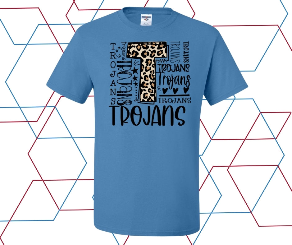 Trojans Leopard Collage Graphic Tee