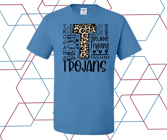 Trojans Leopard Collage Graphic Tee