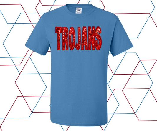 Trojans Faux Sequin Bow Graphic Tee