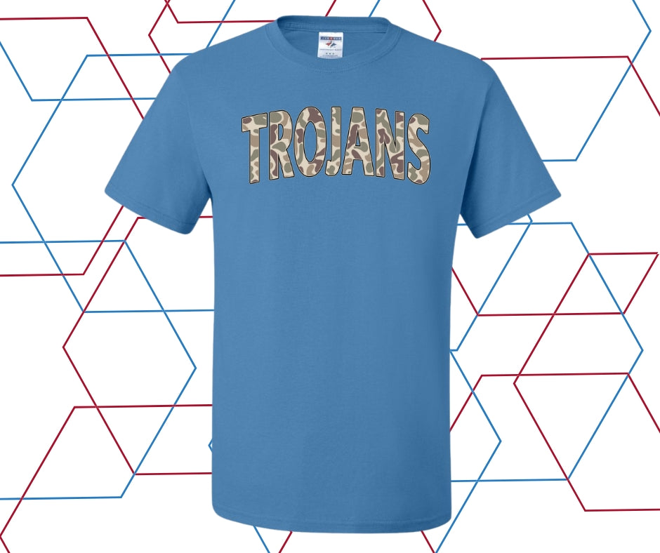 Trojans Camo Curve Graphic Tee