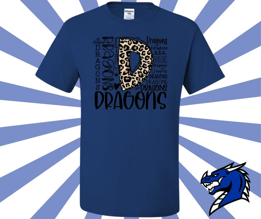 Dragons Leopard Collage Graphic Tee