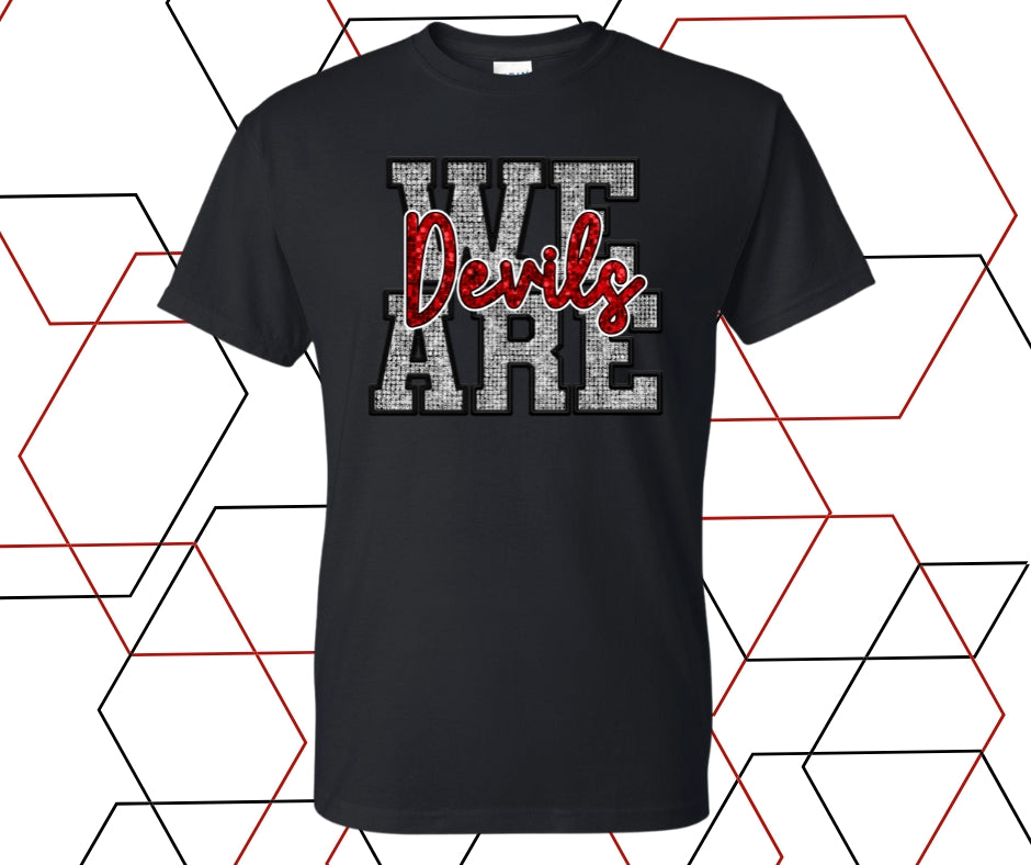 We Are Devils Faux Rhinestone Graphic Tee