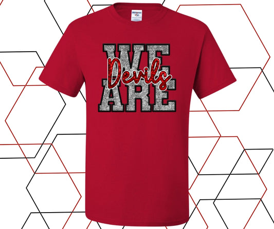 We Are Devils Faux Rhinestone Graphic Tee