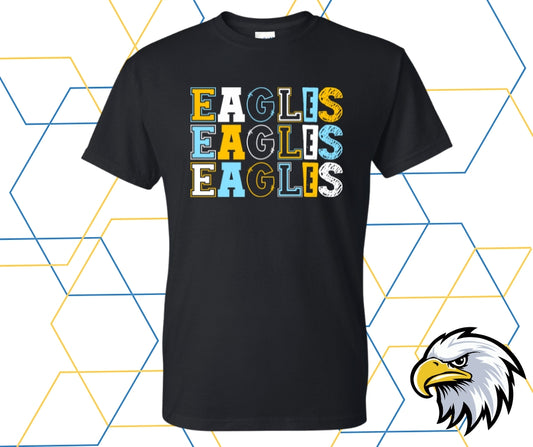 Eagles Varsity Block Blue/Gold Graphic Tee