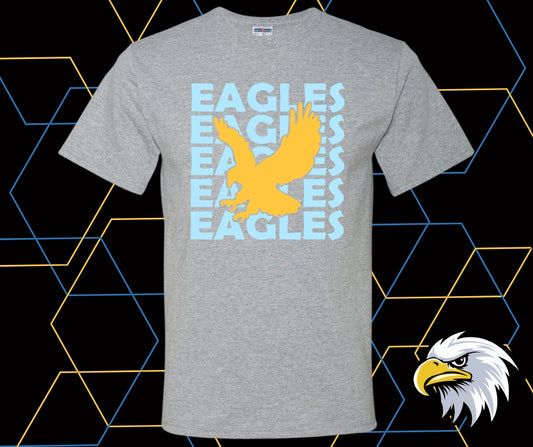 Eagles Stacked Blue Graphic Tee